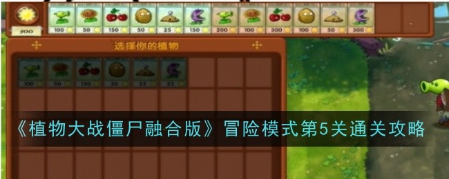 《植物大战僵尸融合版》冒险模式第5关通关攻略